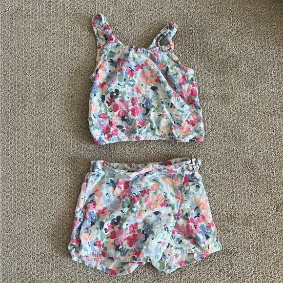 SOLD Abercrombie Kids Floral Linen Matching Set Girls size 9/10 - Picture 2 of 9